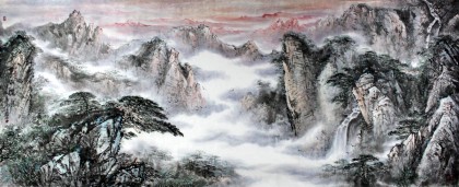 著名画家王凌云小八尺山水《黄山揽胜》