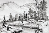 【已售】杜霖四尺北方雪景写意山水画作品《北方的家》