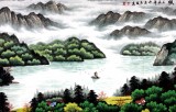 【已售】宁良成六尺聚宝盆山水画《一帆风顺》