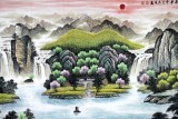 【已售】宁良成六尺精品聚宝盆山水《江山多娇》