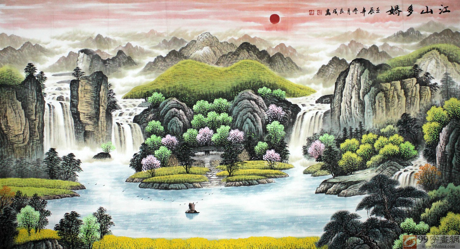 适合挂在老板办公室的山水画 - 聚宝盆山水画