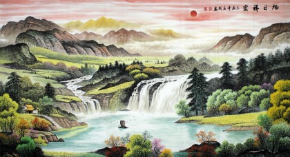 适合挂在老板办公室的山水画 - 聚宝盆山水画 - 99