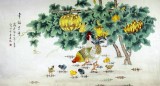 【已售】北京美协凌雪六尺工笔画《幸福大吉》