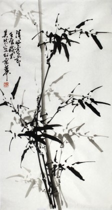 【已售】章昊然三尺墨竹图《清风亮节》