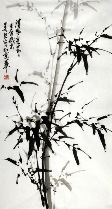 【已售】章昊然三尺墨竹图《清风亮节》