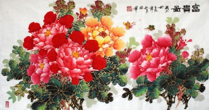 三尺精品客厅牡丹图《富贵图》