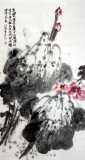 SK李明成三尺国画《荷花图》