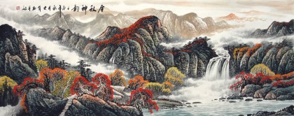 【已售】小六尺精品办公室山水国画《金秋神韵》