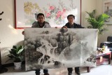 【已售】中国山水画家协会副主席程冰石六尺《流金泻玉入宝潭》