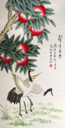 【已售】凌雪三尺工笔画《謦香长寿》