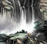 【已售】刘洋六尺大气山水《松山飞瀑图》