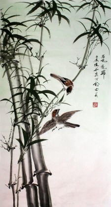 何华贤三尺写意国画《高风亮节》