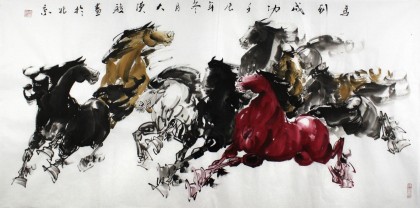 【已售】黄江四尺奔马《马到成功》