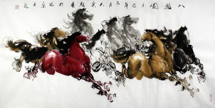 【已售】黄江四尺骏马图《八骏图》