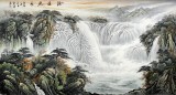 【已裱好 质量有问题 不售】张宏达六尺聚宝盆风水画《源远流长》