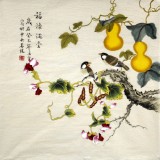 【已售】凌雪四尺斗方作品《福禄满堂》