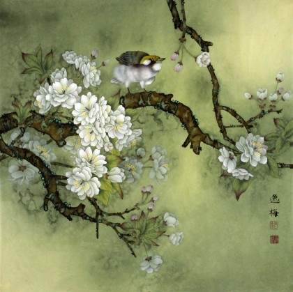 【已售】山东美协赵逸梅四尺斗方《春》