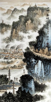 【已售】无锡美协杜云祥三尺《江畔新城》