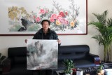 【已售】中国山水画家协会副主席程冰石四尺斗方《白云生处有人家》