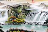 【已售】宁良成六尺客厅聚宝盆山水《旭日东升》