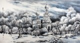 冰雪画派名家高宏俄罗斯风情《瑞雪》