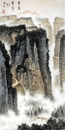 【已售】杜云祥三尺精品写意山水画《云壑灵秀》