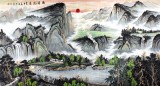 【已售】宁良成六尺精品聚宝盆山水《源远流长》
