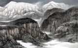 【已售】实力派山水画家周武元四尺《初秋晴雪》