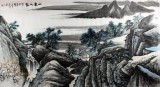 【已售】山水画家刘洋六尺《山泉人家》