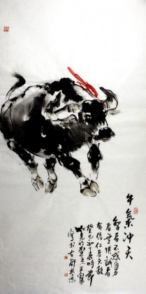 【已售】王向阳四尺风水动物牛《牛气冲天》