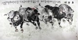 王向阳八尺巨幅《五牛图》 中国美术家协会会员（询价）
