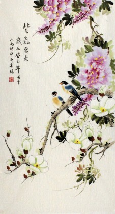 【已售】凌雪三尺紫藤国画《紫气东来》
