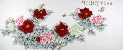 凌雪小六尺国画牡丹《花开富贵》