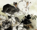 QA名家王向阳四尺斗方祈福图《玉兔祈福》(询价)
