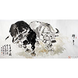 王向阳四尺国画风水牛《仁者无敌》 中国美术家协会会员