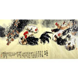 王向阳四尺《九鸡卧雪图》 中国美术家协会会员