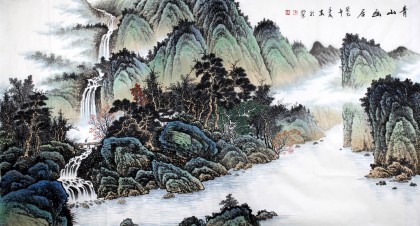 【已售】宁良成六尺山水国画《青山幽居》