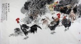 王向阳六尺精品国画雄鸡图《吉祥如意》 