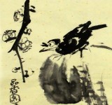 QA禅意画家周自豪三尺斗方国画《品香图》(询价)