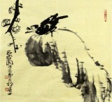 QA禅意画家周自豪三尺斗方国画《品香图》(询价)