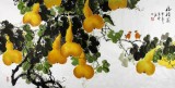 【已售】黄艺四尺风水葫芦国画《福禄图》