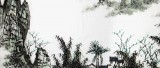 【已售】北京美协张春奇六尺对开国画山水《青峰竞秀》