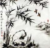 【已售】安徽美协雪叶四尺斗方《风雨长吟》