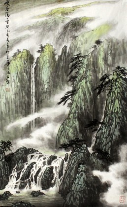 【已售】中国山水画家协会副主席程冰石作品《峡谷清音》（询价）
