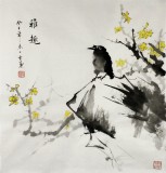 【已售】安徽美协何华贤三尺斗方《雅趣》