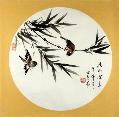著名书画家何华贤三尺斗方《清风徐来》