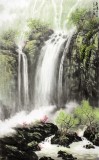 【已售】山水画家程冰石作品《飞瀑》