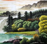 【已售】宁良成小八尺风水画《旭日祥云》