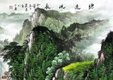 【已售】实力派画家吴东六尺风水画《源远流长》