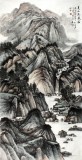 【已售】河南青年画家刘洋四尺山水《夏山流泉图》